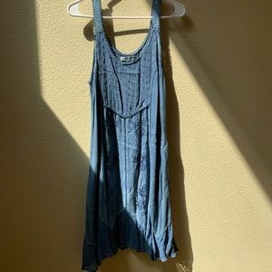 CUTE OPTIONS Embroidered Blue Renaissance Sundress